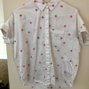 Madewell flower embroidered top!